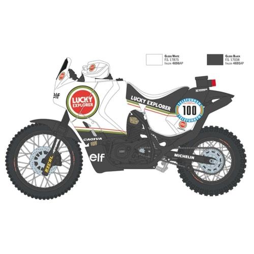 Italeri 1/9 Scale Cagiva Elephant 850 1987 Paris-Dakar Spec Plastic Model Kit (with Japanese Instructions) IT4643
