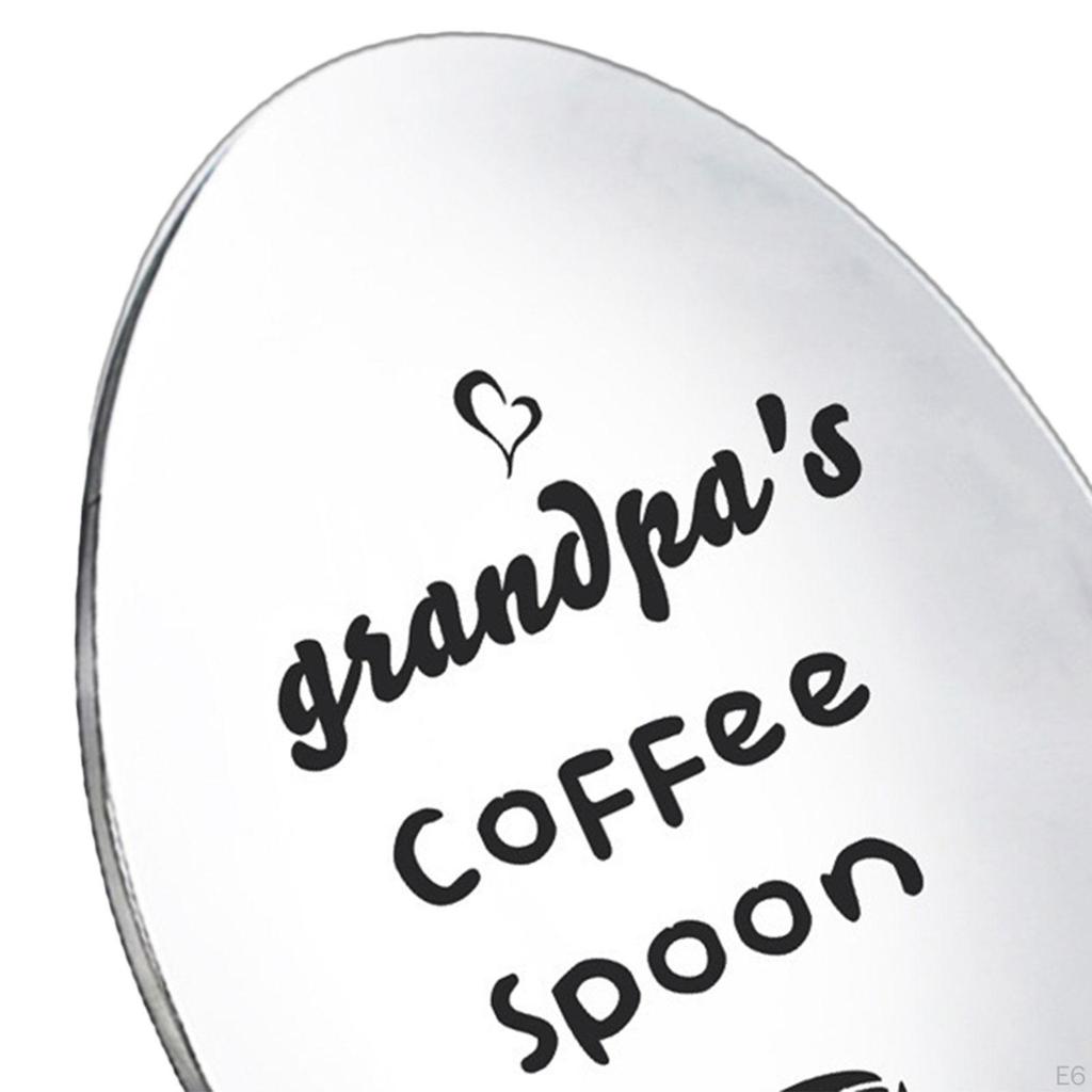 Engraved Stainless Steel Spoon Fathers Day Gifts for Dad Portable Coffee Tea Cooking Utensil
