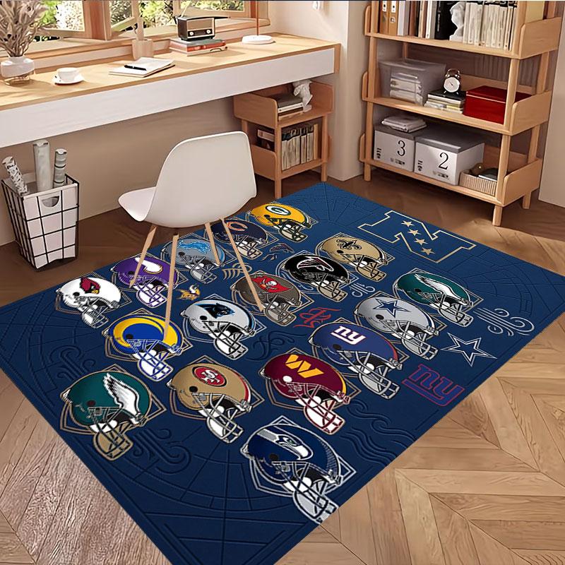 NFL Print Rug, Washable Floor Carpet, For Entryway Dorm Laundry Room Office Study, Home Decor Birthday Christmas Gift