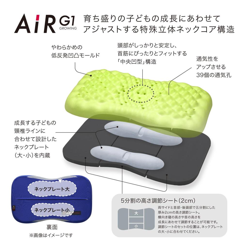 [Aktionsberechtigt] Nishikawa Air G1 Kissen, 56x32x9cm, Höhenverstellbar mit spezieller 3D-Nackenkernstruktur, Reduziert Kopfdruck, Hält