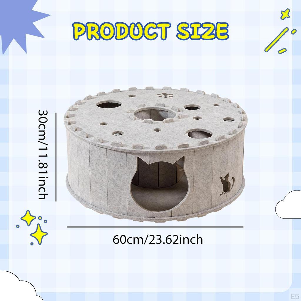 Pet Cat Tunnel Bed Activity Center Comfortable Warm Kitten Tube Nest for Bunny Small Medium