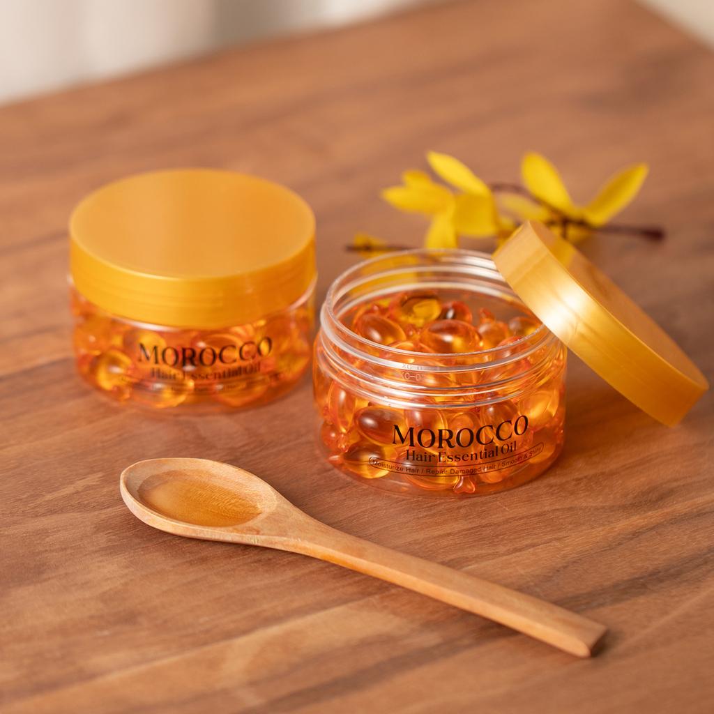 50 capsule*1 ml Capsule marocane pentru îngrijirea părului, păr neted pe verticală, departe de încrețire și uscăciune, proaspăt și negras, potrivit pentru toate tipurile de păr