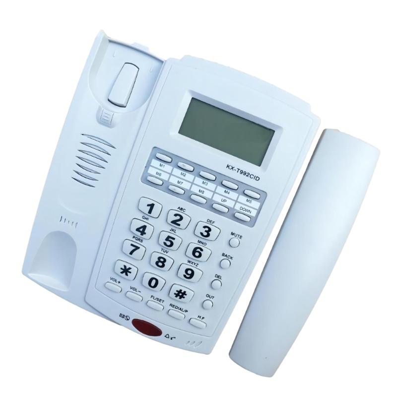 KX-992CID English Telephone With Caller Display Home Office BatteryFree Big Buttons Telephone Simple Landline Phone