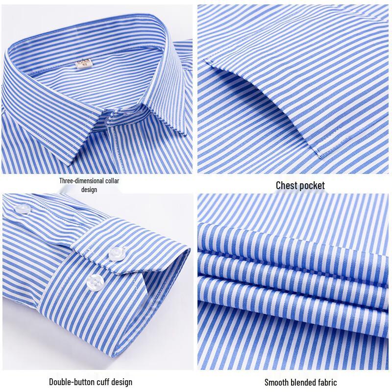 ROMON Herren Business Casual bügelfreies gestreiftes Langarmhemd