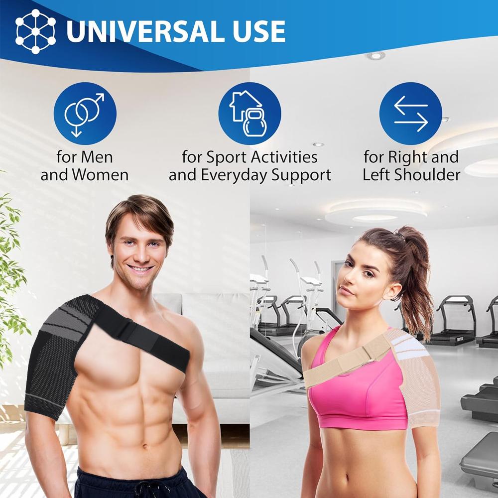 Shoulder Brace - Adjustable Support Sleeve For Torn Rotator Cuff, Ashoulder Stability & Compression - Left Or Right, Men & Women
