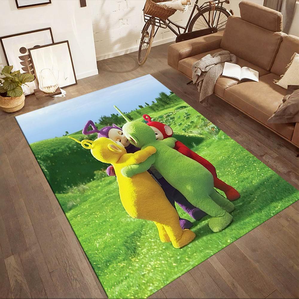 Teletubbies Rainbow Flag Square Rugs Are a Great Choice for Living Rooms, Bedrooms, Home Décor, and As Gifts.