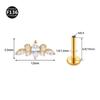 F136 Titan Marquise Blume Piercing Schmuck - Intern Gewindestecker für Ohr, Lippe, Nase, 1,2/1,0mm Dicke