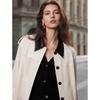 ELLE Women's French Color-Block Mid-Length Trench Coat