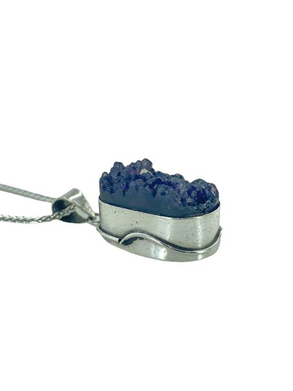 

Ожерелье из натурального аметиста ручной работы из настоящего серебра 925 пробы