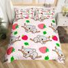 Cute Cartoon Koala Duvet Cover Set Botanical Blossom Floral Comforter Cover Kawaii Wild Animal Koala Bedding Set Twin Queen Size