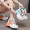 Dad Shoes Increase In Height In Summer, Women's Breathable Mesh Thick-soled White Shoes, New Women's Small Single Shoes