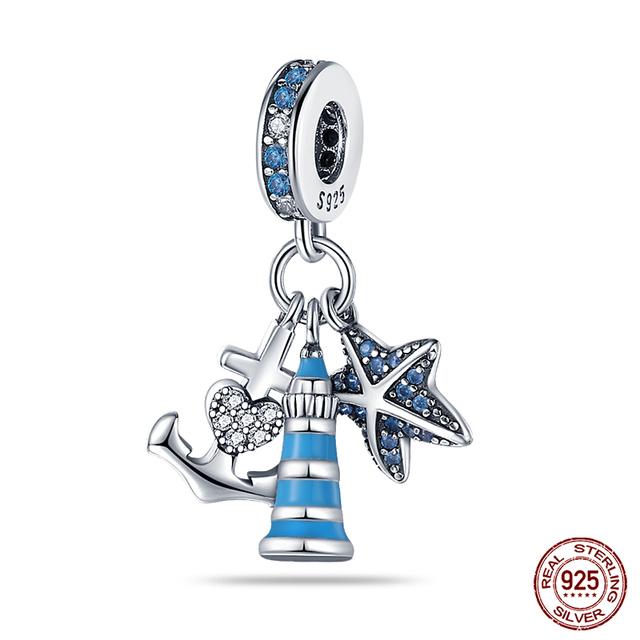 

100% настоящее серебро 925 пробы, серия Ocean, краб, черепаха, русалка, подвески, бусины, подходят для оригинальных модных браслетов, ювелирные изделия, подарки