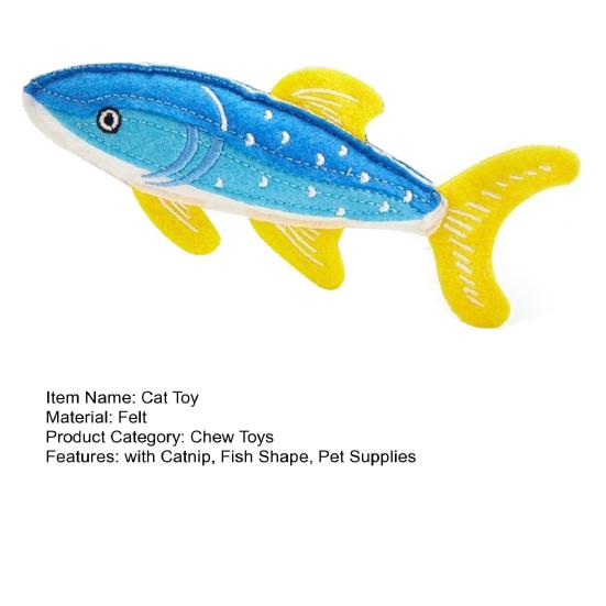 Juguete Masticable de Pescado de Fieltro para Gatos con Hierba Gatera Resistente a Mordeduras Forma de Pez Juguete para Aliviar el Aburrimiento de los Gatitos Dentición de Gatitos Limpieza Dental de Gatos de Interior Juguete Interactivo