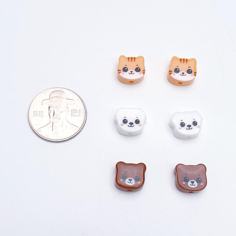 Acrylic animal cat dog bear bead accessory supplies