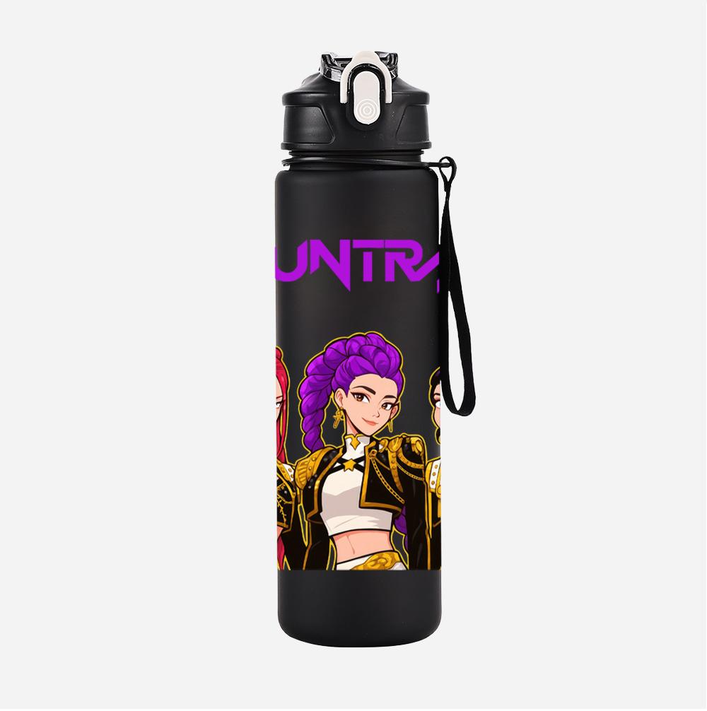 Cartoon K-Pop Dämonenjäger Bedruckte 750 ml Wasserflasche Große Kapazität Trinkbecher Tragbarer Outdoor-Sport Wasserbecher Kindergeschenk