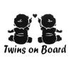 1 PC Auto Decoration Cartoon Window  Car Sticker Twins Baby On Board Decals