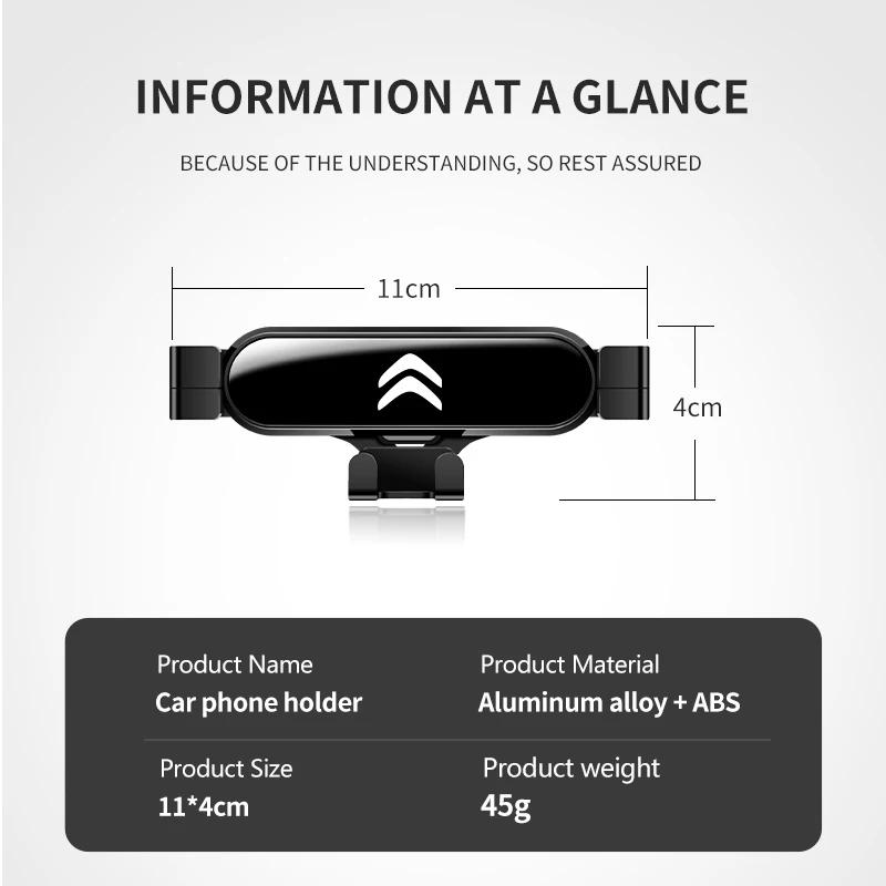 APG1 Gravity Car Phone Holder Mobile Stand GPS Support Mount For Citroen C4 C3 C5 C1 C2 C6 VTS C4L DS3 DS4 DS5 Grand Berlingo