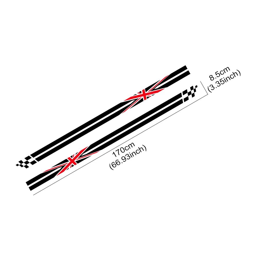 2PCS Car Door Side Stickers Union Jack Styling Decoration Decal For Mini Cooper S JCW R55 R56 R60 R61 F54 F55 F56 F60 Countryman