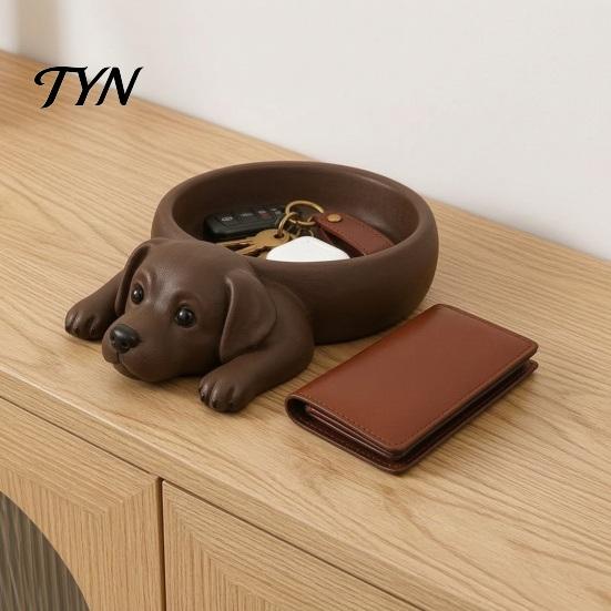 Functional Art for Balcony 3D Printed Labrador Dog Storage Tray, Cute Puppy Key Holder Decor, Creative Home Decor Ornament Shaped Catchall Bowl