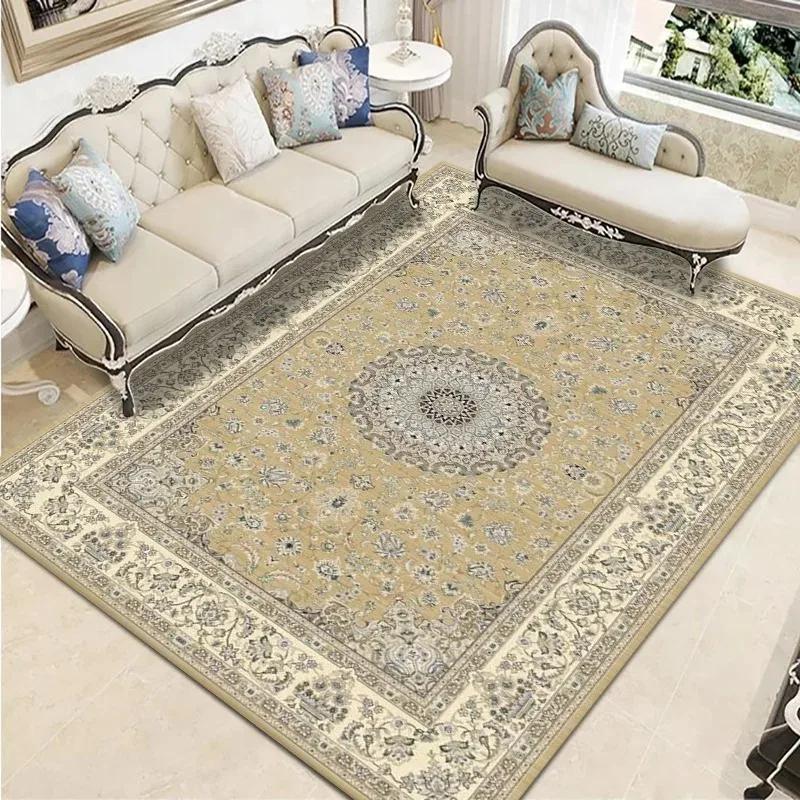 Bohemian Vintage Carpet Large Area Living Room Sofa Mat Bedroom Office Muslim Prayer Non-slip Machine Washable Rug Home Decor