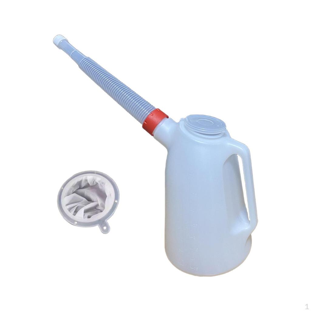 Can of Oil with Pourer, Engine Dispenser , Graduated And Cap for Garage/car.