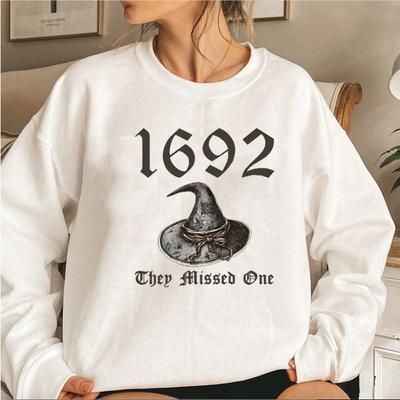 1692 They Missed One Sweatshirt Salem Witch Sweatshirt Spooky Season Sweater Halloween Women's Sweatshirts Halloween Gift Hoodie