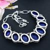 Blue Jade Gemstone Handmade 925 Sterling Silver Jewelry Necklace 18" KG-1635