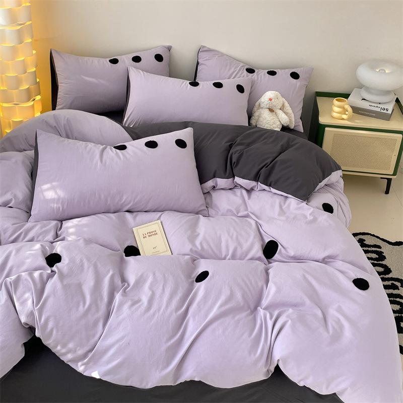 

Комплект из четырех предметов из стираного хлопка, простыня, пододеяльник, трехкомпонентный пододеяльник 1.2m bed