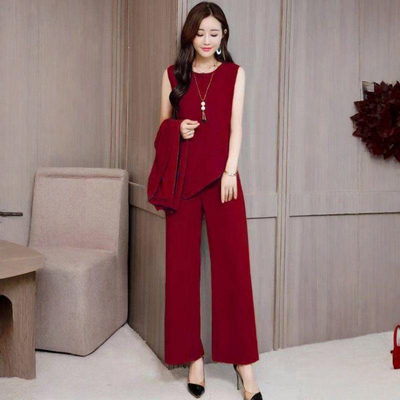 Plus Size Casual Three-Piece Set for Women - Spring & Autumn Loose Fit Outfit M