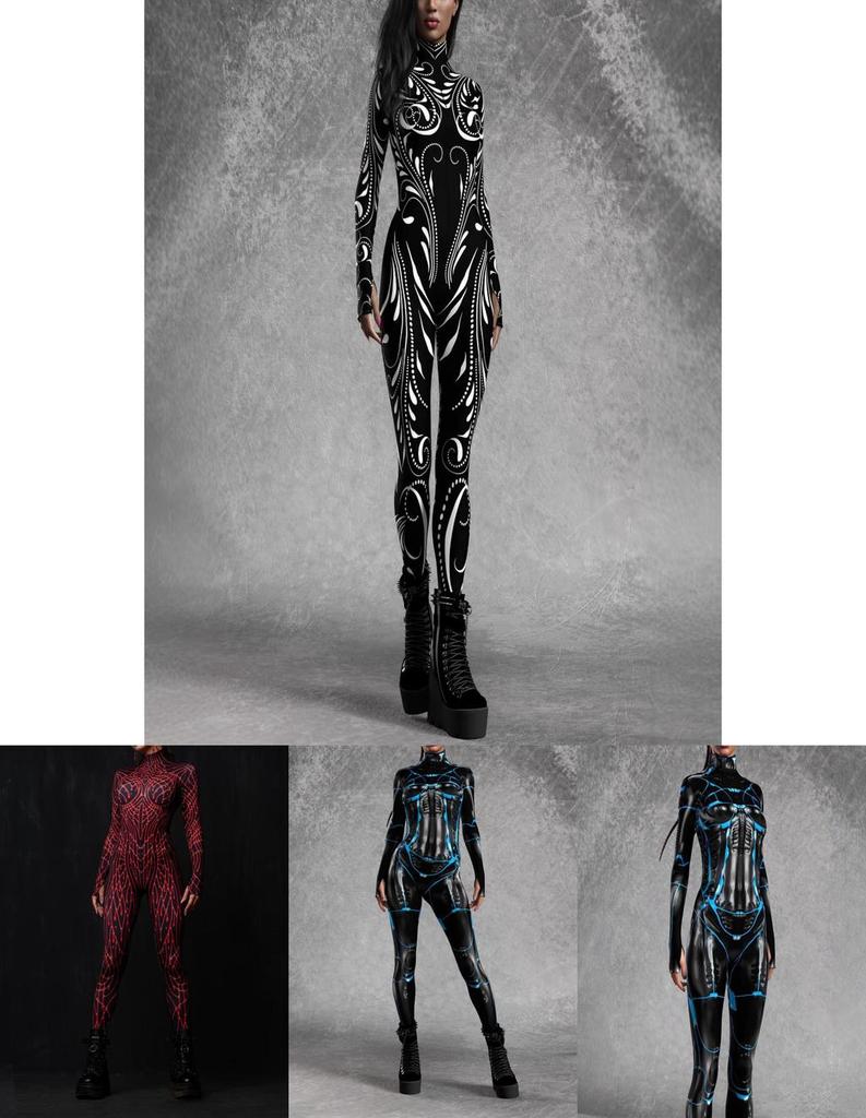 Halloween Adult Bodysuit With Stretch Fabric For Role Play And Costume Parties