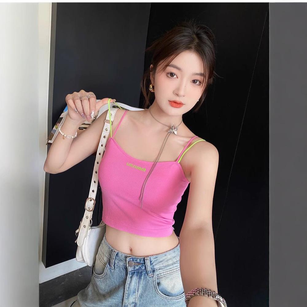 #Seamless sling vest early autumn new outer wear beautiful back belt chest pad integrated underwear inner top