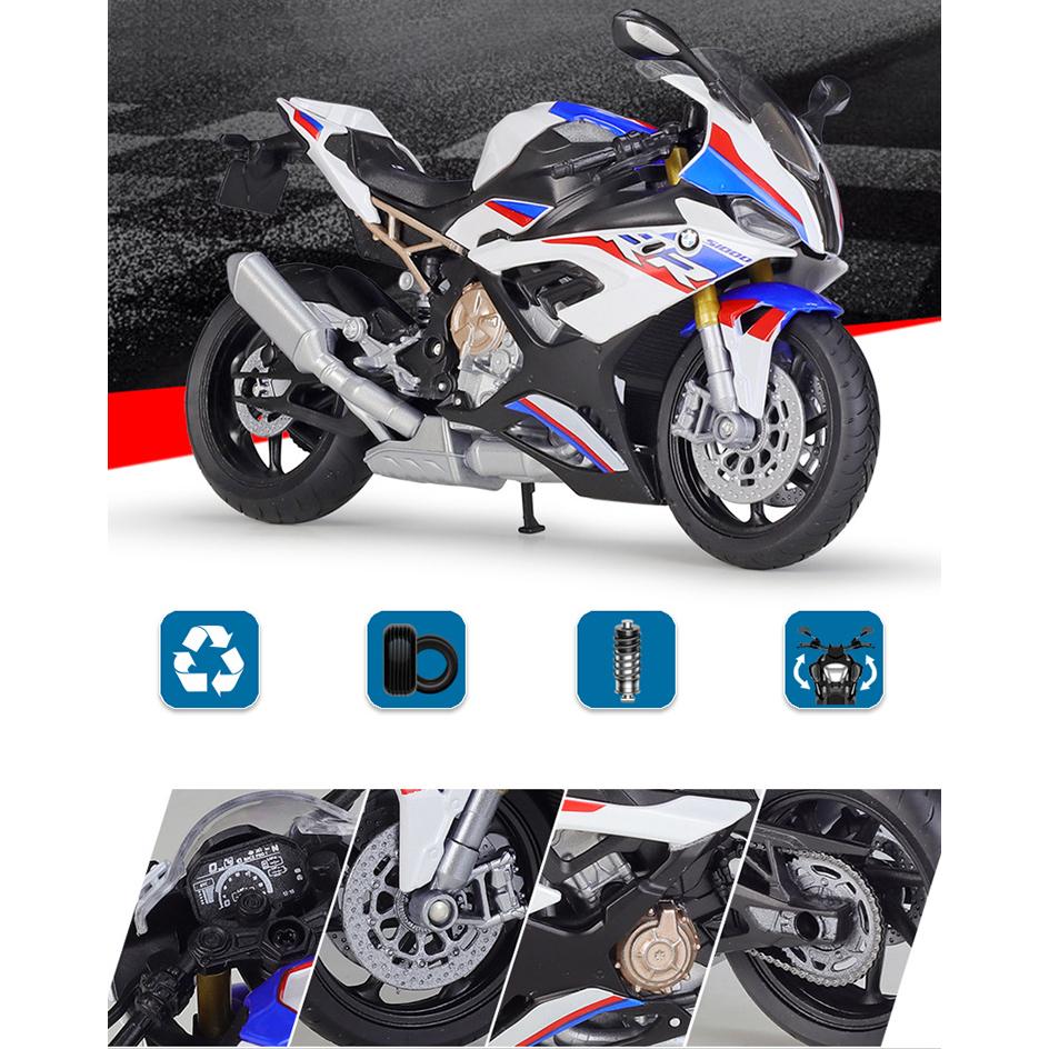 Welly BMW 2021 S1000RR Legierungs-Motorradmodell im Maßstab 1:12, Druckguss-Metallspielzeugfahrzeuge, Motorradmodell, hohe Simulationskollektion, Geschenke für Kinder
