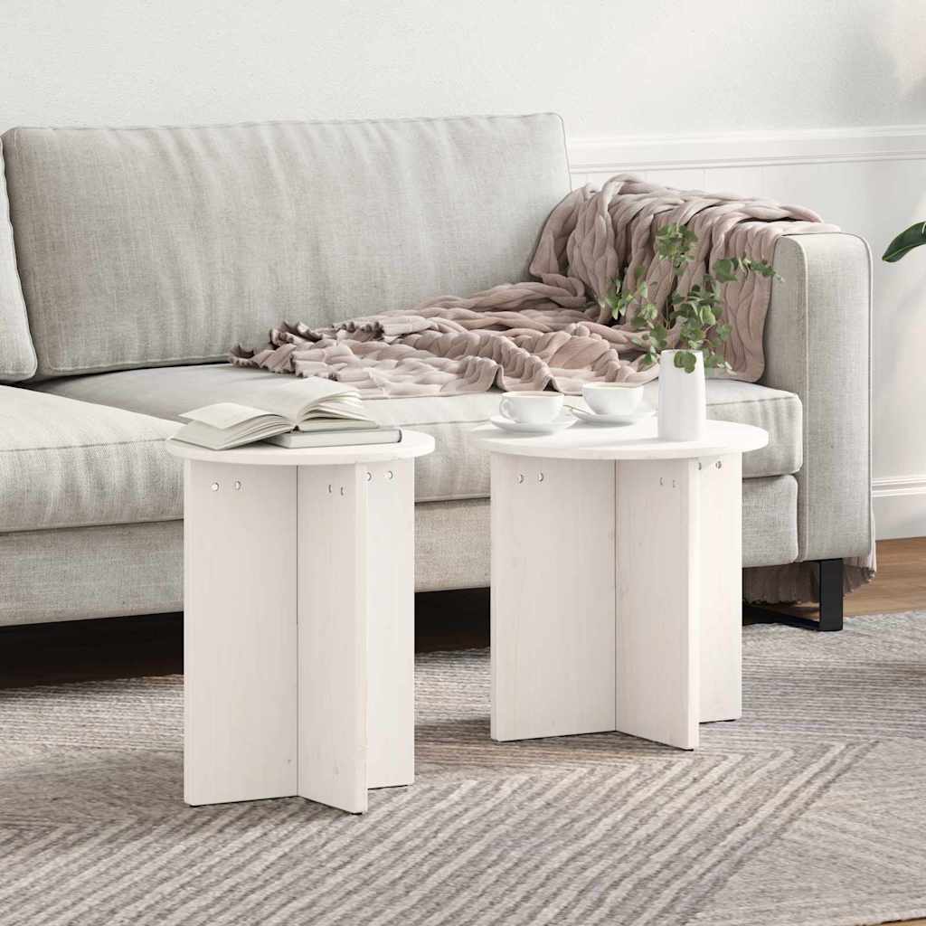 Coffee Table Set 2 Pcs White