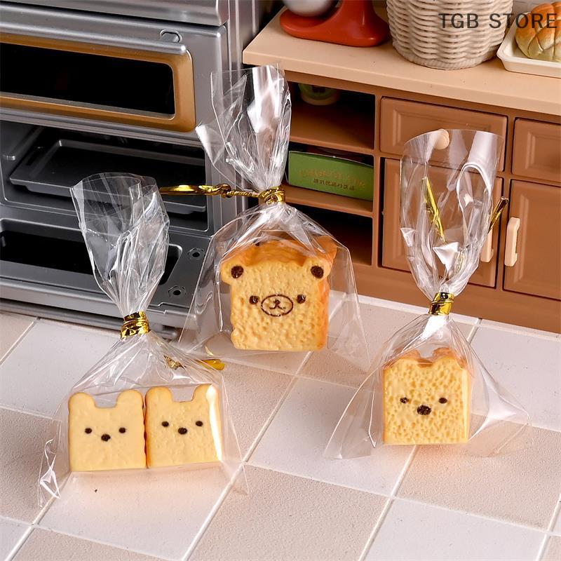 5 PCS Cute Dollhouse Miniature Kitchen Food Toy Bagged Toast Bread Model Home Decor Kid Play Toy Micro Landscape Ornaments Gifts