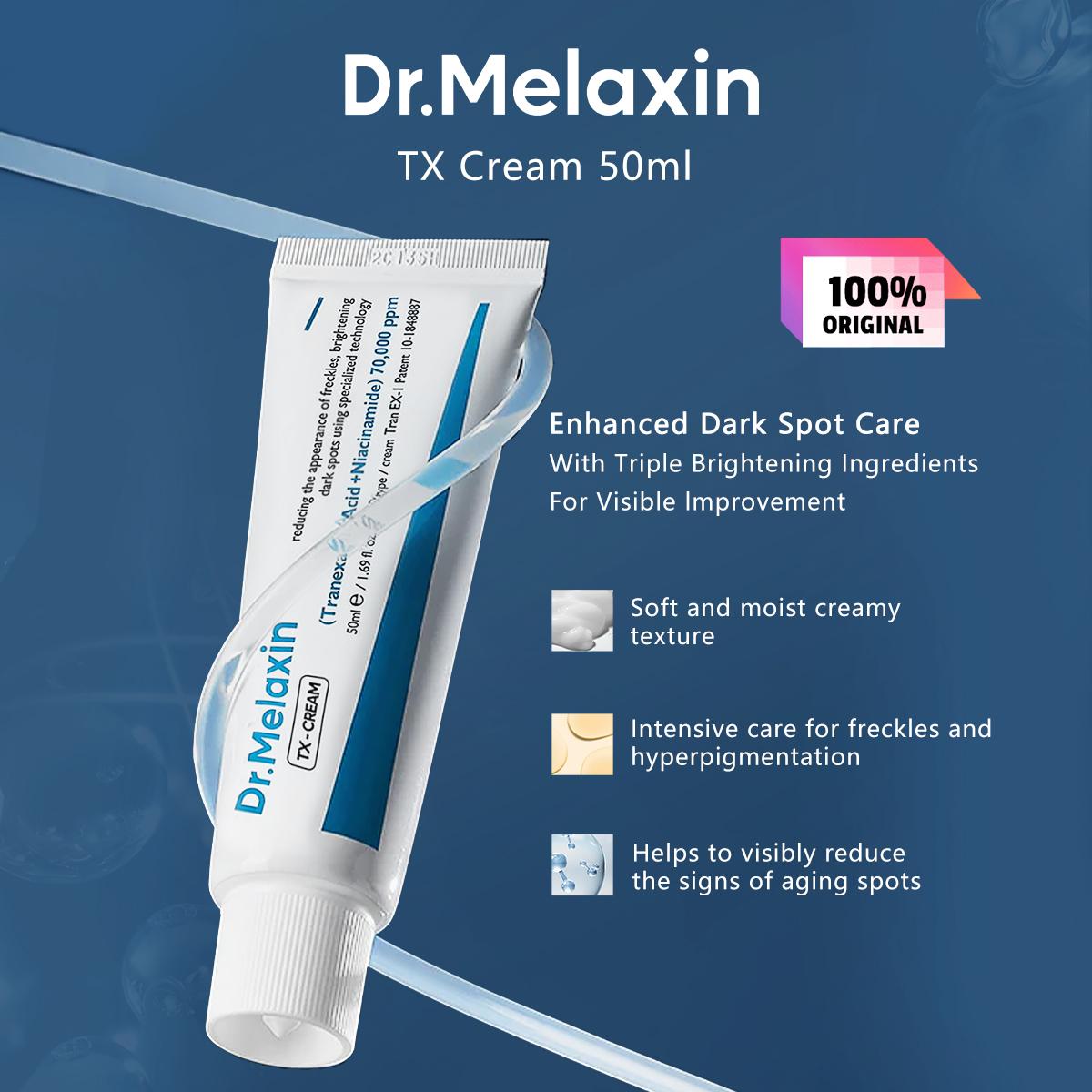 Crème Dr.Melaxin TX 50ml, Soin Hydratant Confort, Surface de Peau Lisse, Fini Léger Non Gras, Cosmétiques Coréens, Soins de la Peau Coréens 50ml/1.69 fl.oz gray