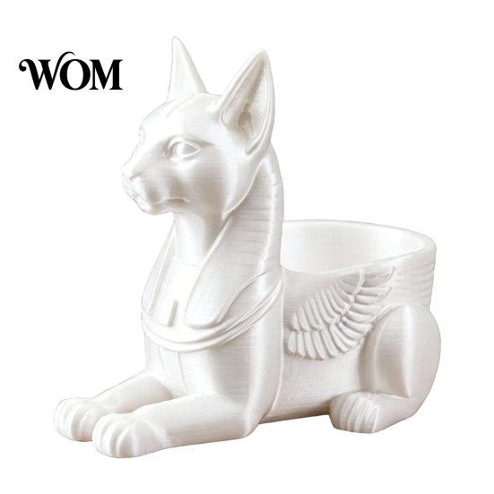 Einzigartige Katzen-Heimdekoration Ägyptische Statue, 3D-gedruckte Bastet-Figur mit Aufbewahrung, Götterstatue Mythisches Wesen Schreibtisch-Organizer für Büro, Sammlerstück