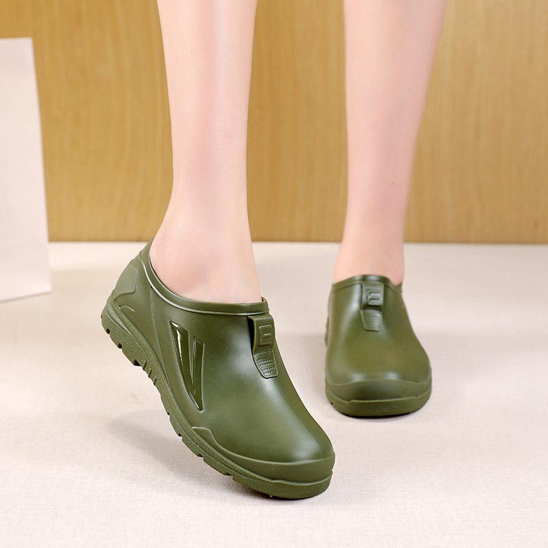 Unisex Koreaanse Stijl Waterdichte Antislip Korte Regenlaarzen - Modieuze Rubberen Schoenen voor Elk Seizoen met Lage Schacht
