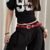 Carving Y2K Jeans Belt Pu Leather Women's Waist Belt Fashion Punk Style Belt  Jeans Decoration