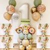 40pcs Jungle Retro Animal Balloon Set Lion Giraffe Balloon 1-9 Birthday Decoration Anniversary Jungle Theme Party Decoration