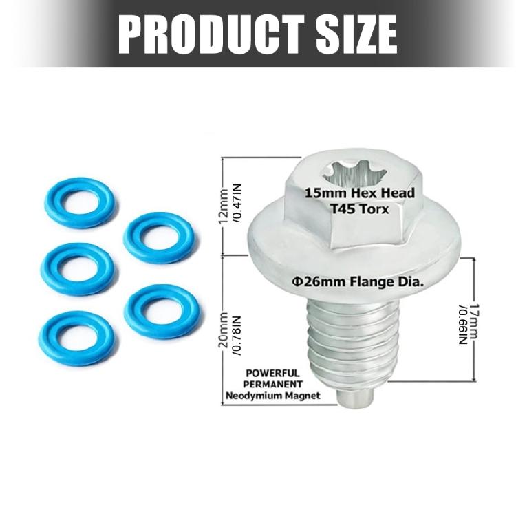 2Pack Corrosion Resistant Magnetic Drain Plugs M12X1.75 55577568, 090-948, 090-948CD For Smooth Installation