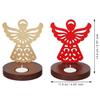 Fairy Showpiece Decorative Tea Light Candle Holders(Set of 2, Wooden Red Golden)Tea Light Holders|Diwali Christmas Decoration Items