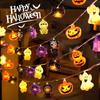 Halloween LED String Lights: Pumpkin, Bat, Devil, & Colorful Prints for Festive Decor