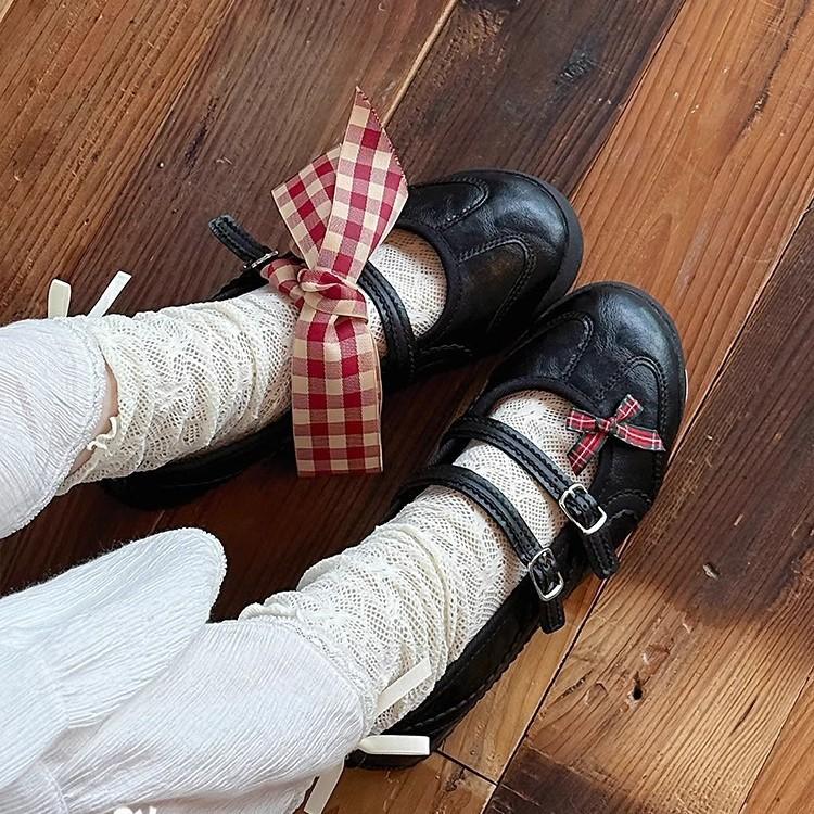 Soft leather version~ Mary Jane black 2025 new summer hollow design versatile shallow mouth single shoes ballet shoes women