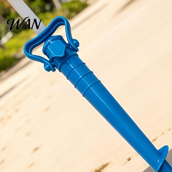 Triangular Handle Umbrella Stake 2Pcs Sun Base with Ground Stake, Screw-in Beach Heavy Duty Holder, Windproof Spiral Stand for Outdoor Yard