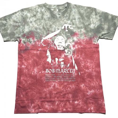 Bob Marley T-shirt tie-dye unisex per adulti Exodus Playlist L rosso