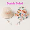 Double Sided Baby Bucket Hat Cute Letter Embroidered Children Boys Girls Fisherman Panama Cap Summer Outdoor Kids Sun Hat Gorras