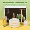 Traditional Ceramic Matcha Powder Bowl Set for Home Trip Easy to Clean Matcha Scoop Whisk Holder Kit for Tea Lovers Beginners