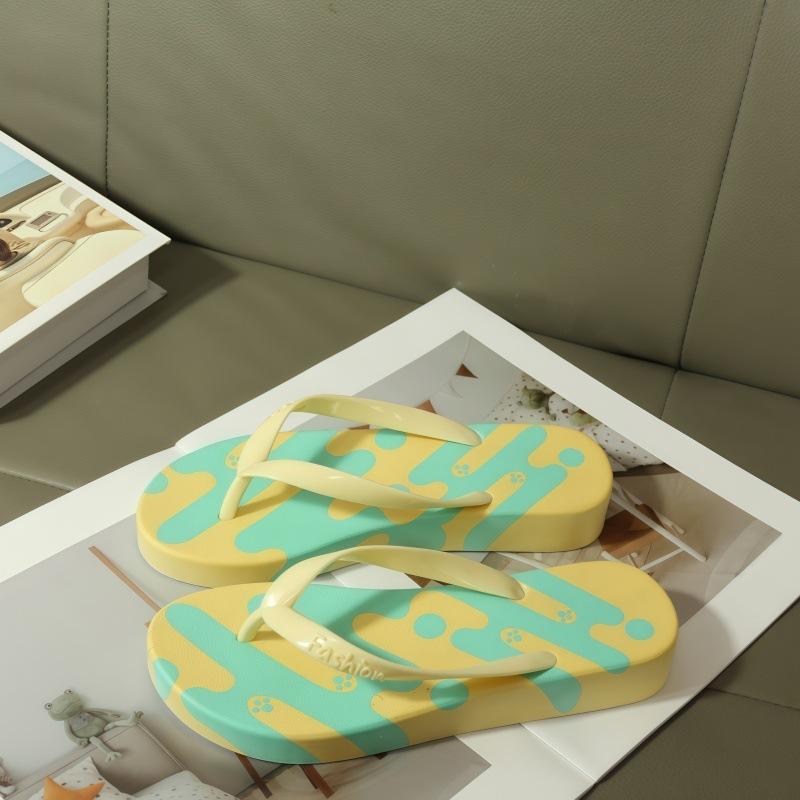 

Новые простые домашние повседневные дышащие женские шлепанцы милые мультяшные нескользящие на толстой подошве модные пляжные шлепки 40 жёлтый