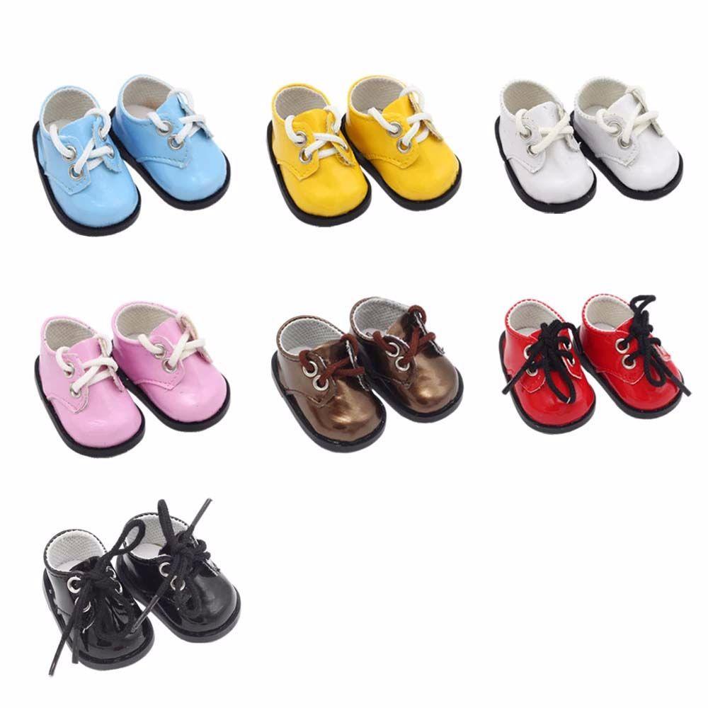 1 Pair 5.5*2.8cm ob11 Doll Sandals Handmade OB11 Leather Shoes 12 BJD Doll PU Shoes  14 Inch Doll