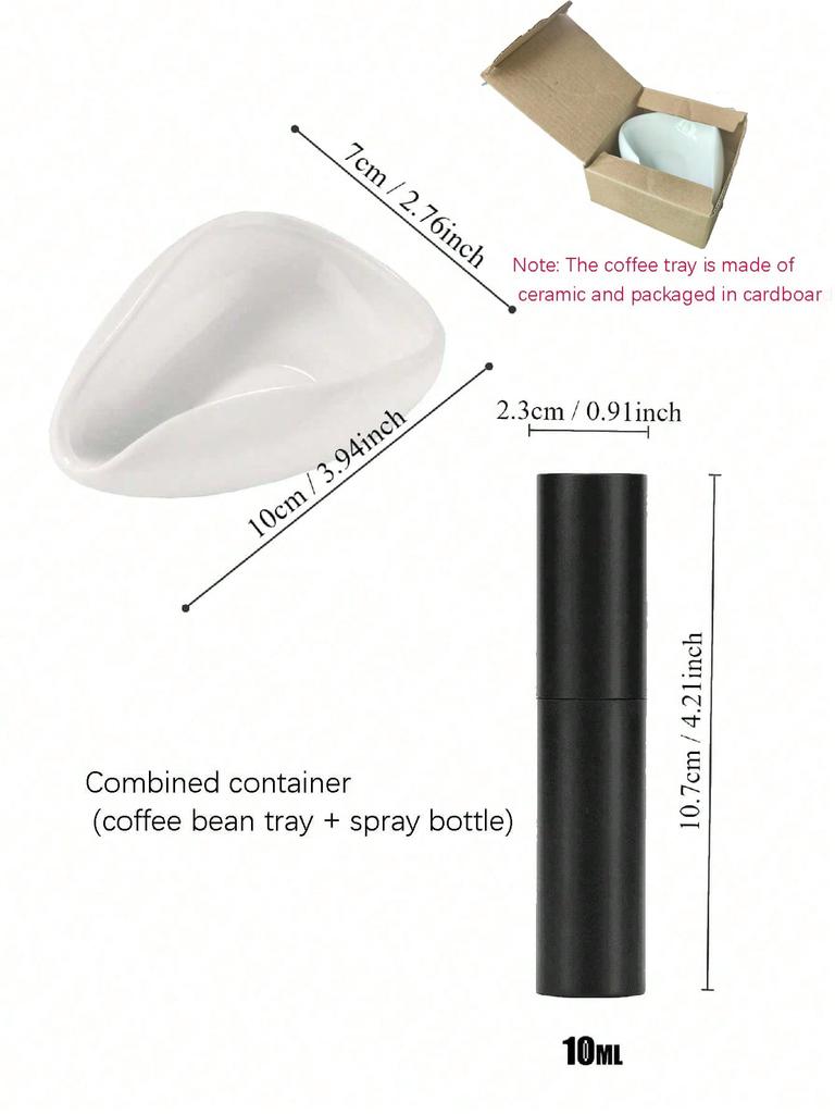 1pcs Coffee Beans Dosing Measuring Tray Coffee Tea Leaves  measuring spoon for coffee weighing plate White porcelain tea dispens